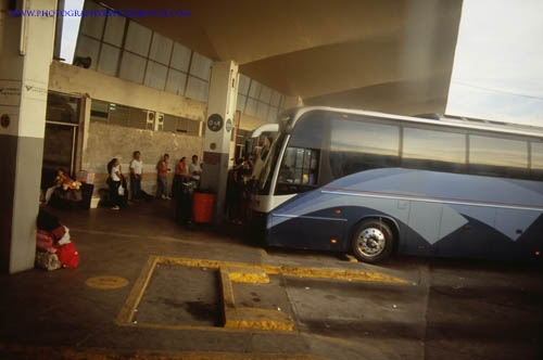 People waiting to buses at Tepic, Nayarit, Mexico Bus Terminal